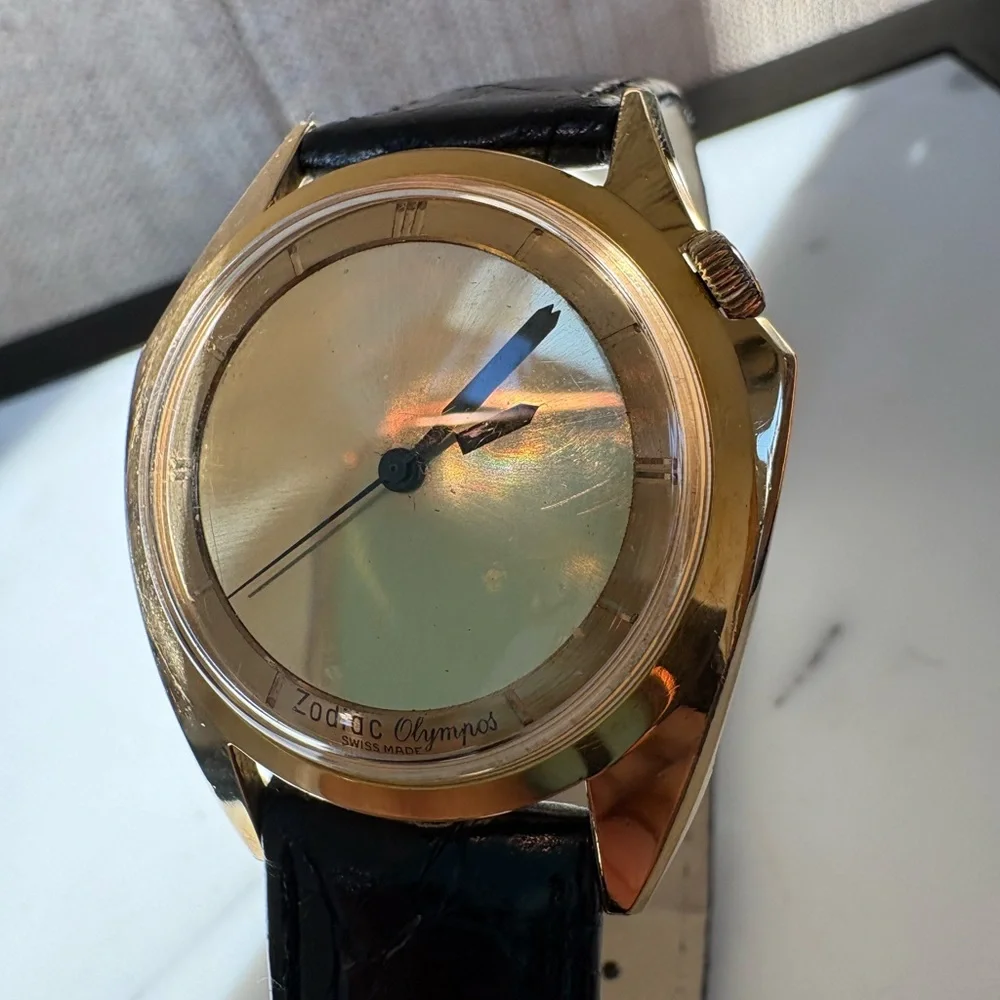 Zodiac Olympos 703-918 Vintage 70s Mystery Dial 17 Jewels Swiss Automatic Watch